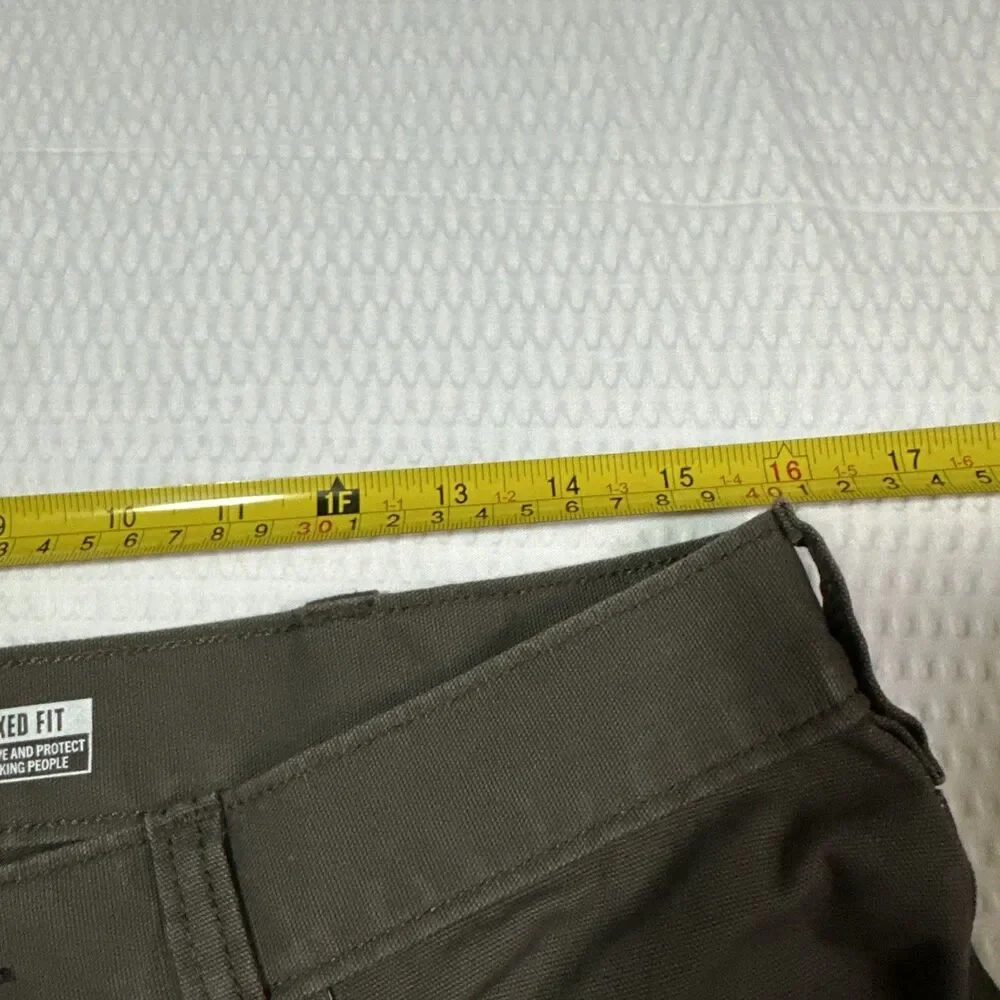 Carhartt Mens 32x32 Brown Work Pants Relaxed Fit Canvas Stretch Utility Durable